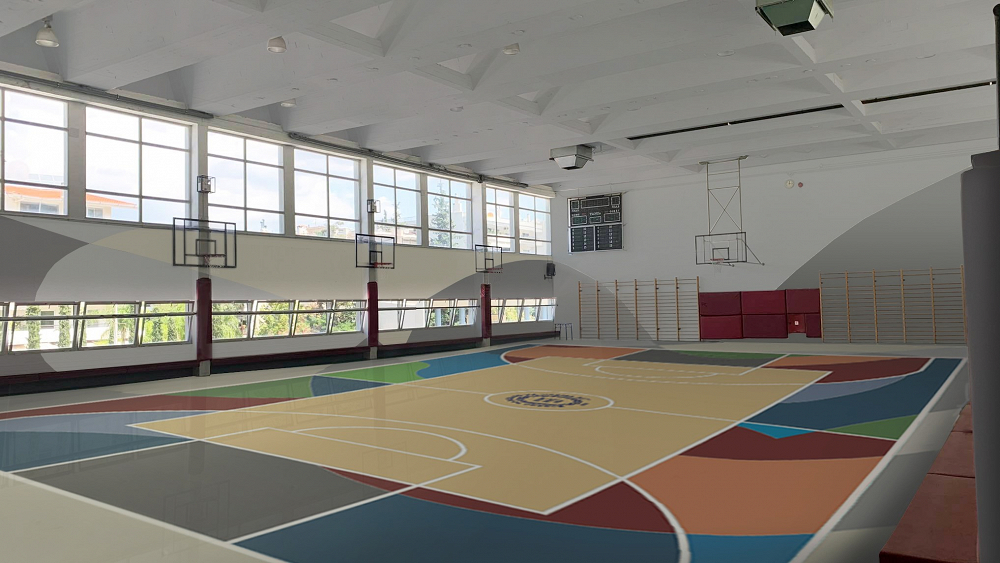 New floor at both courts of the Pierce Gym!