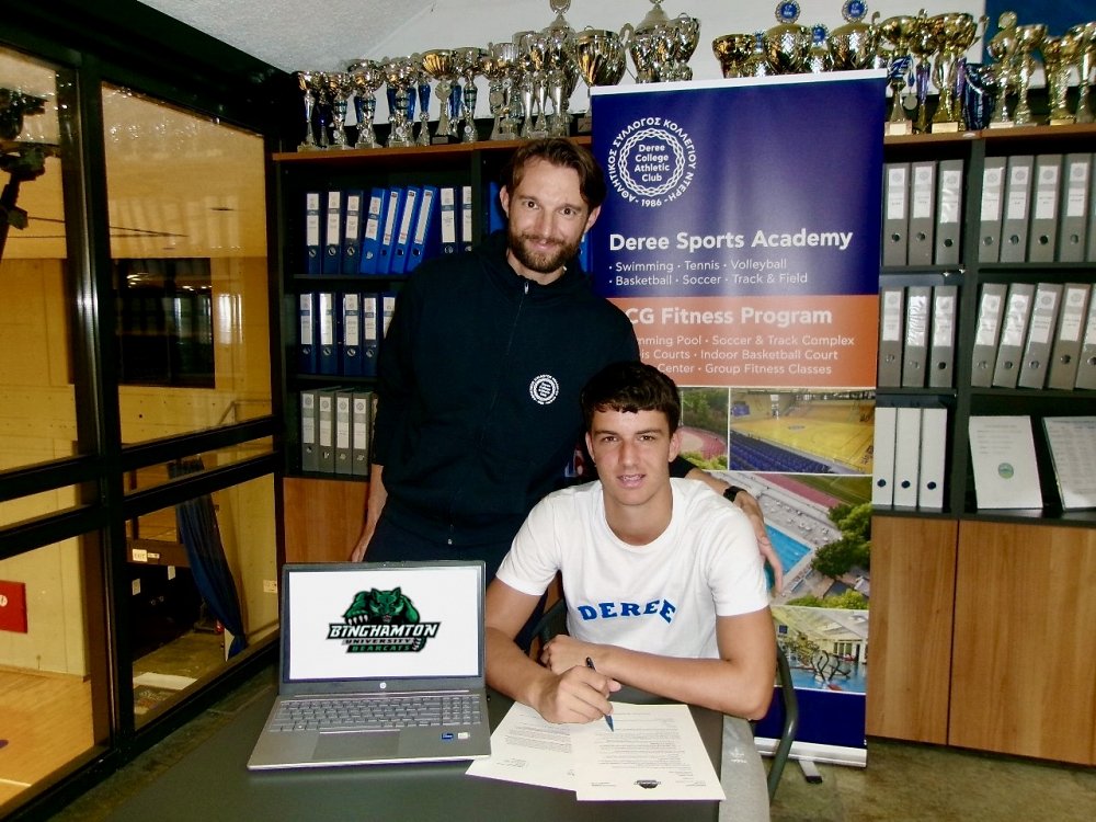 Deree Tennis Academy athlete and Pierce student Yiannis Sakkas, earns an athletic scholarship from Binghamton University!