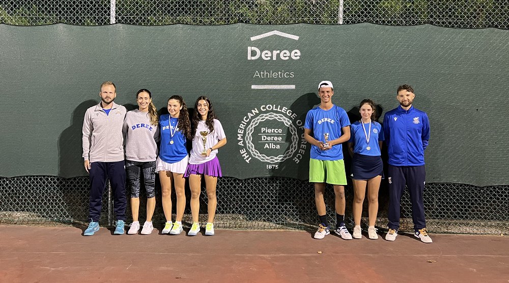 Deree Tennis Academy results from E1 and E3 tournaments in Larissa and Corinth.