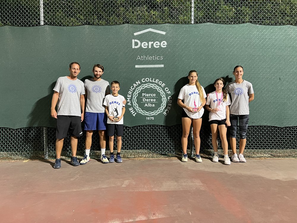 Results from the E3 Panhellenic tennis tournament for the Deree Tennis Academy .