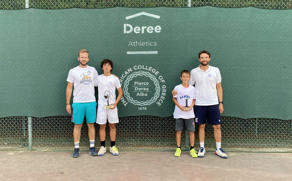 Two first-places for the Deree Tennis Academy at the E3 U16 National Tournament in Kalamata and the U12 Open Kinder Trophy in Porto Rafti!