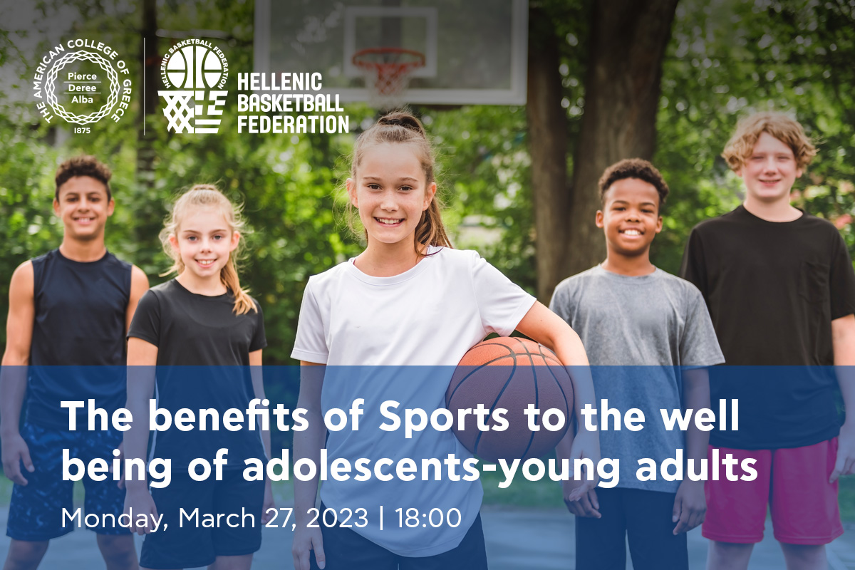 The benefits of Sports to the well being of adolescents-young adults. Monday, March 27 at 6:00pm.
